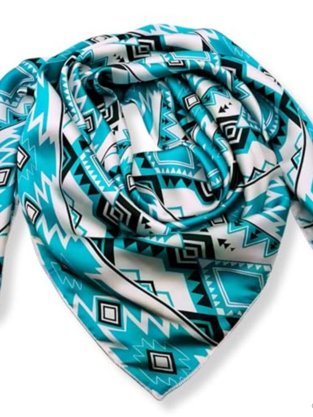 Silk Blend Western Wild Rag Scarf 36in Aztec Bandana Neckerchief